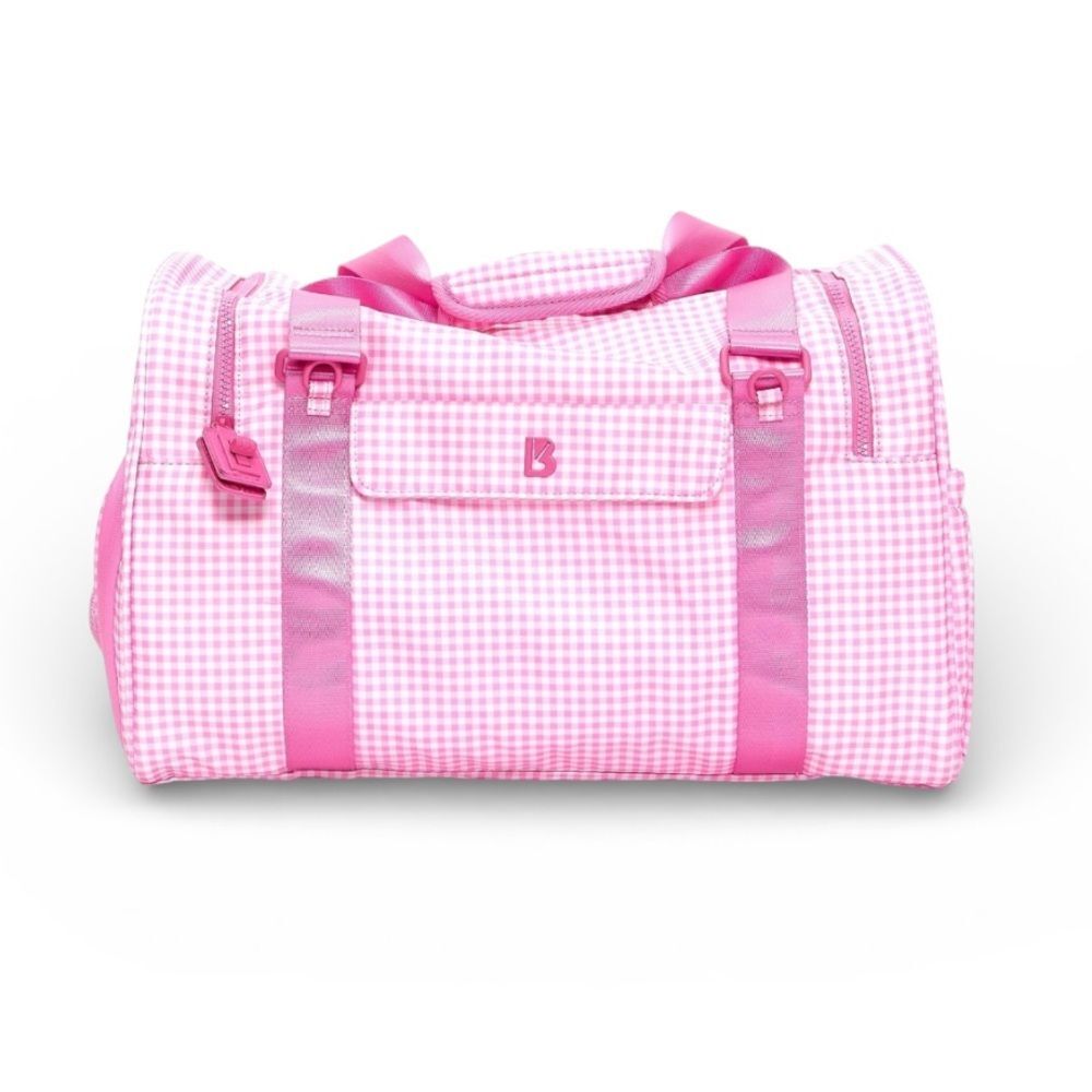 BUFFBUNNY Ultimate Pocket Duffel Bag pink gingham